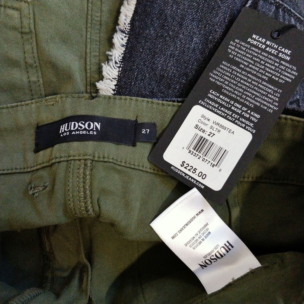 NWT Hudson Green/Black Asymmetric Layered Crossover Denim Wrap Skirt 27 - Picture 11 of 12